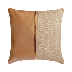 Nash - Black Faux Leather & Jute Throw Pillow Cover