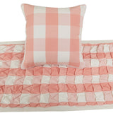 Buffalo Plaid Peach Decorative Bed Runner and Cushion Cover