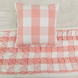 Buffalo Plaid Peach Decorative Bed Runner and Cushion Cover