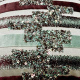 CrossBar - Green Velvet Throw Pillow Cover