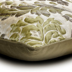 Damask Garden - Green Silk Decorative Euro Sham