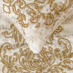 Foil Damask Gold Decorative Bed Runner and Cushion Cover