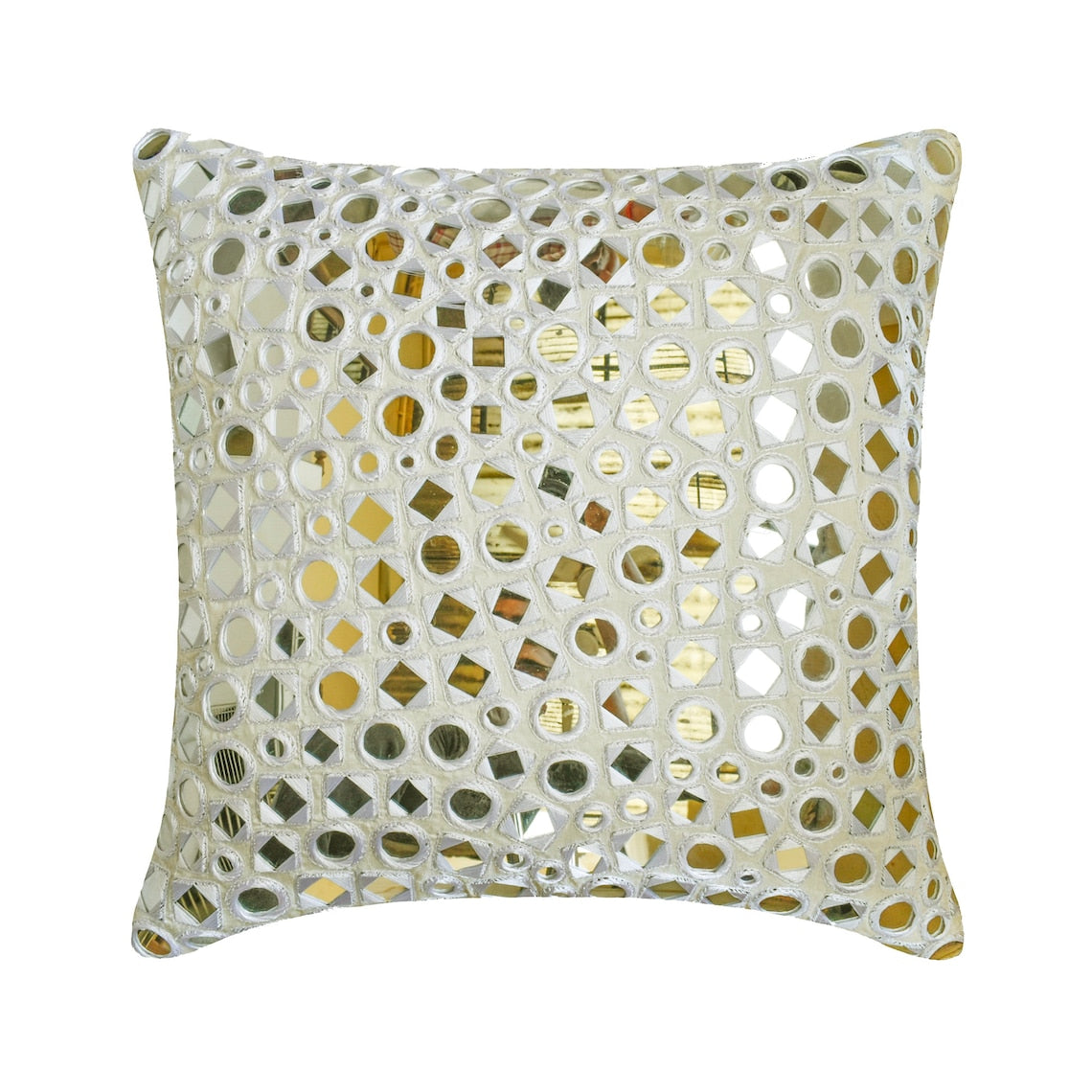 Darpan White Throw Cushion Cover