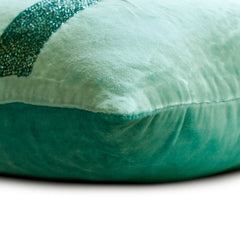 Sparkling Stripe Teal - Teal Blue Velvet Lumbar Pillow Cover