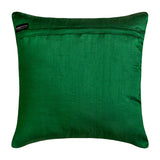 Green N Half - Green Faux Leather & Silk Throw Cushion Cover