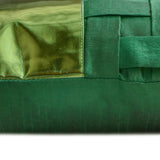 Green N Half - Green Faux Leather & Silk Throw Cushion Cover