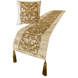 Ornamento Oro Decorative Bed Runner and Cushion Cover