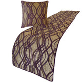 Plum Swirls Decorative Bed Runner and Cushion Cover