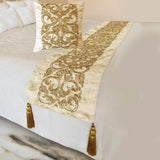 Ornamento Oro Decorative Bed Runner and Cushion Cover