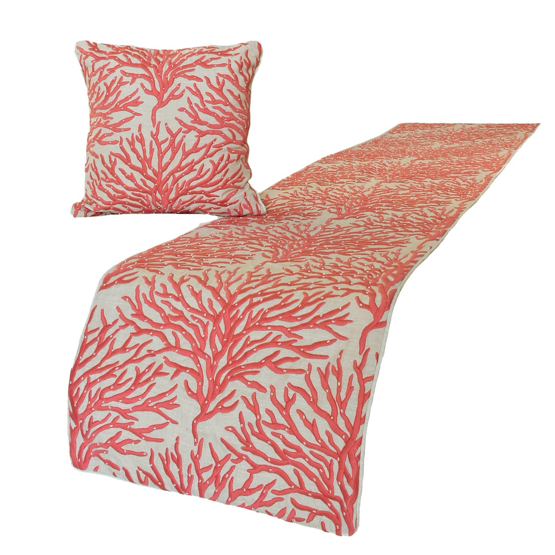 Coraline Pearls Decorative Bed Runner and Cushion Cover