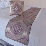 Embre Purple Decorative Bed Runner and Cushion Cover