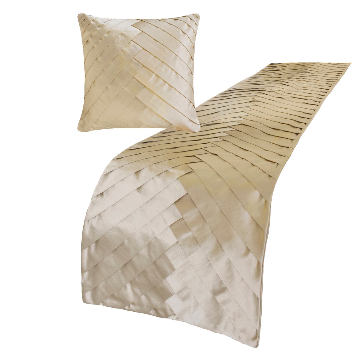 Glazed Satin Decorative Bed Runner and Cushion Cover