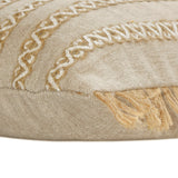Hadiya - Beige Jute & Linen Lumbar Pillow Cover