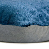 Corduroy Split Blue - Blue Corduroy & Velvet Lumbar Pillow Cover