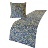 Farzeen Blue - Cotton Blue Decorative Bed Runner and Cushion Cover