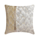 Spinzar - Jacquard Ivory & Gold Decorative Bed Runner and Cushion Cover