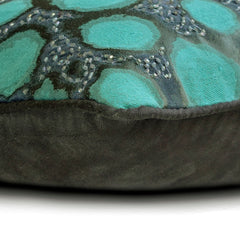 Shyam - Teal Blue Jacquard Lumbar Pillow Cover