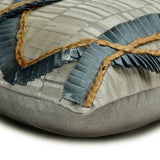 Ovoid Ribbon - Grey Jacquard Lumbar Pillow Cover