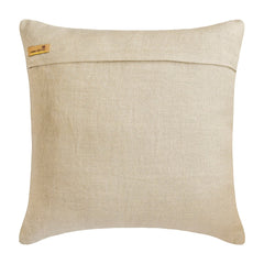 One By One - Beige & Wine Linen & Velvet Throw Cushion Cover