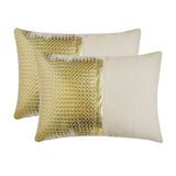 Lux Gold - Gold Faux Leather Lumbar Pillow Cover
