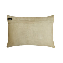 Angular Harmony - Grey & Beige Linen Lumbar Cushion Cover