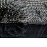 Tanner Black - Black Faux leather Throw Cushion Cover