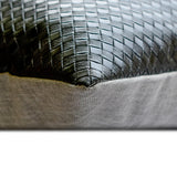 Lux Black - Black & Grey Faux Leather Lumbar Pillow Cover