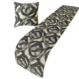 Circlewise - Jacquard Black Decorative Bed Runner and Cushion Cover