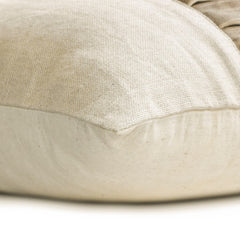 Two By Two - Beige Linen & Velvet Throw cushion Cover