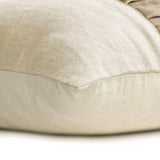 Two By Two - Beige Linen & Velvet Throw Cushion Cover