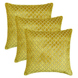 Geolattice Chartreuse - Chartreuse Green Velvet Throw cushion Cover