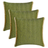 Evergreen Jute - Green Jute Throw cushion Cover