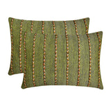 Mossy Jute Magic - Green Jute Lumbar Pillow Cover
