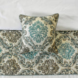 Royal Elegance - Jacquard Blue Decorative Bed Runner and Cushion Cover