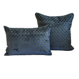 Marvel Navy - Navy Blue Velvet Lumbar Pillow Cover