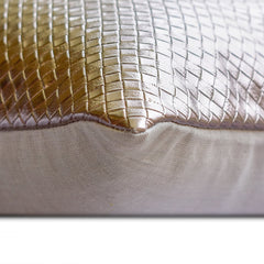 Tanner Grey - Grey Faux Leather Throw cushion Cover