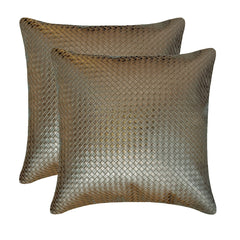 Tanner Grey - Grey Faux Leather Throw cushion Cover