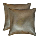 Tanner Grey - Grey Faux Leather Throw Cushion Cover