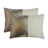 Lux Grey - Grey Faux Leather Lumbar Pillow Cover