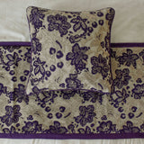 Plum Petal - Velvet Purple Decorative Bed Runner and Cushion Cover