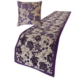 Plum Petal - Velvet Purple Decorative Bed Runner and Cushion Cover