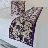 Plum Petal Decorative Bed Runner and Cushion Cover