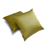Olive Green Luxury Pack of 2 - Olive Green Art Silk Throw Cushion Cover