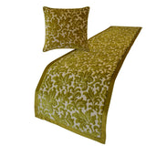 Chartreuse Charm - Velvet Chartreuse Decorative Bed Runner and Cushion Cover