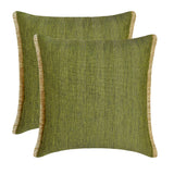 Evergreen Jute - Green Jute Throw Cushion Cover