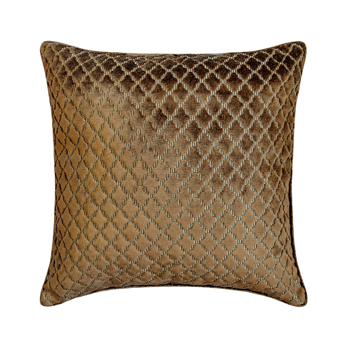 Geolattice Brown Throw cushion Cover