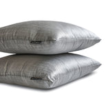 Silver Gray Luxury Pack of 2 - Silver Grey Art Silk Throw Cushion Cover