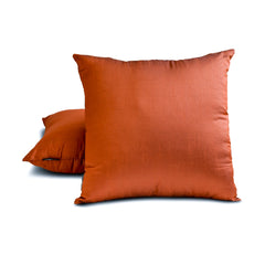 Rust Luxury Pack of 2 - Rust Art Silk Throw Cushion Cover