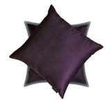 Dark Plum Luxury Pack of 2 - Dark Plum Art Silk Throw Cushion Cover