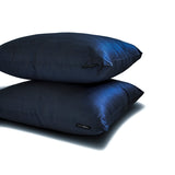 Navy Blue Luxury Pack of 2 - Navy Blue Art Silk Throw Cushion Cover